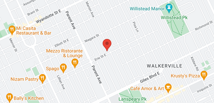 map of 1080 ERIE STREET East